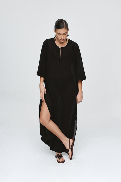 Marle | Kaftan - Black Crinkle