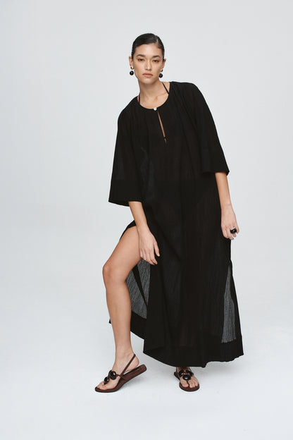 Marle | Kaftan - Black Crinkle