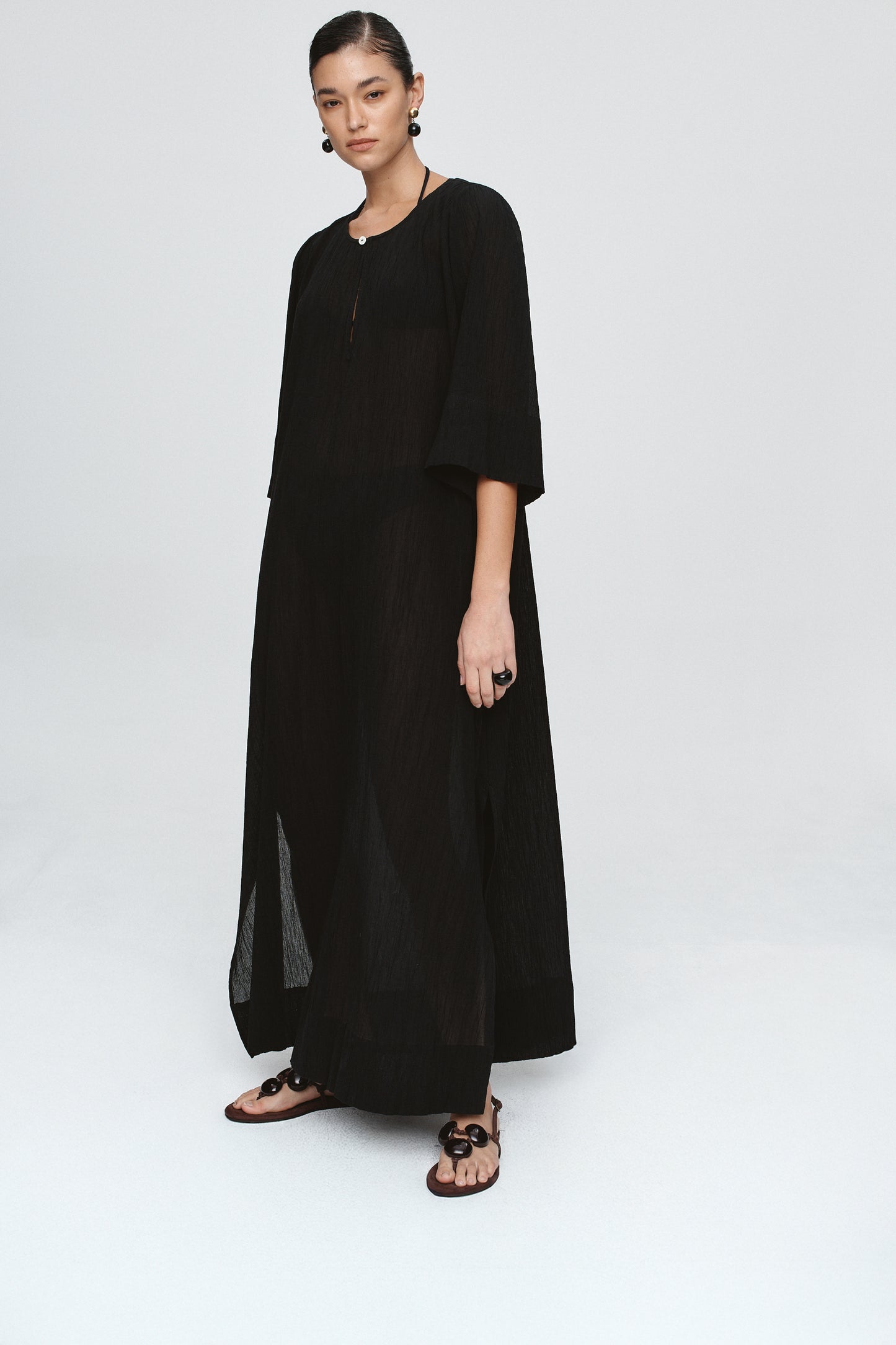 Marle | Kaftan - Black Crinkle