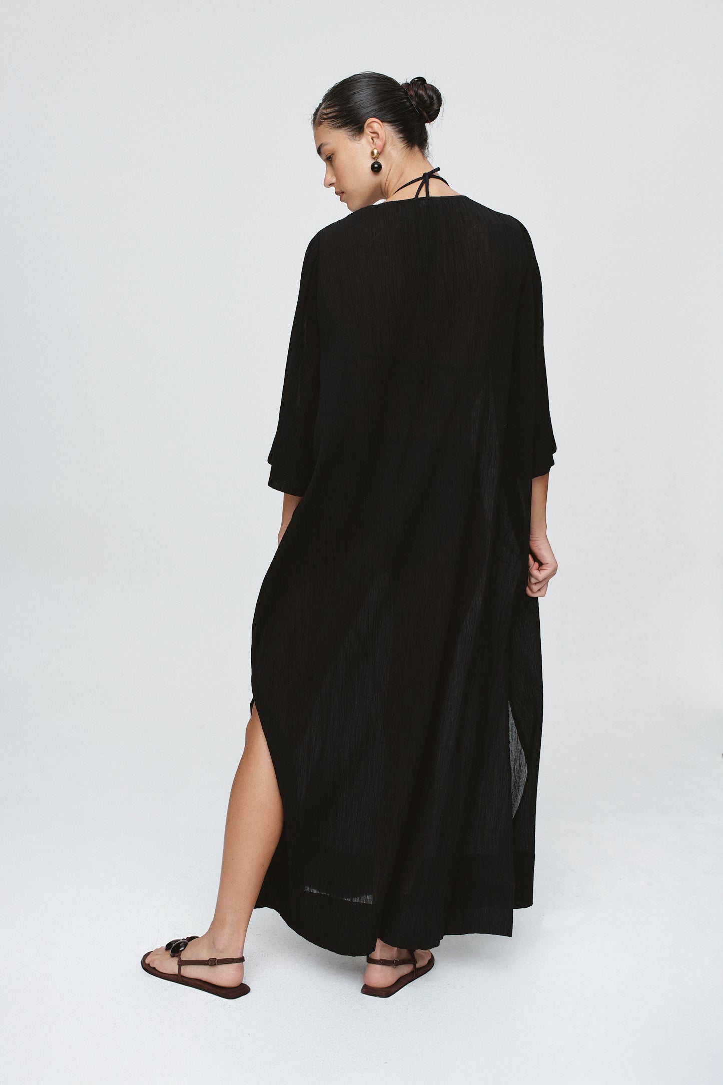 Marle | Kaftan - Black Crinkle