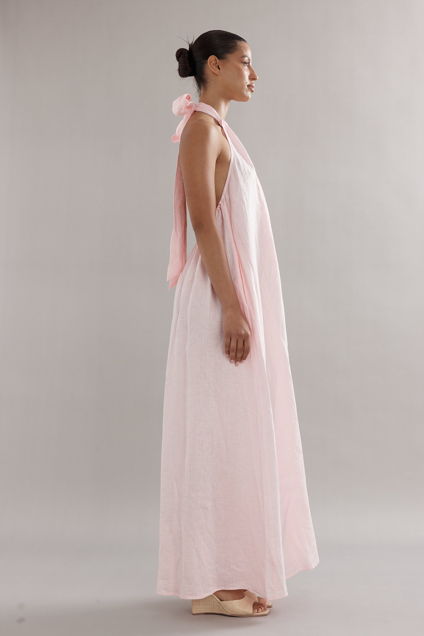 Caitlin Crisp | Bianca Dress - Pink Linen