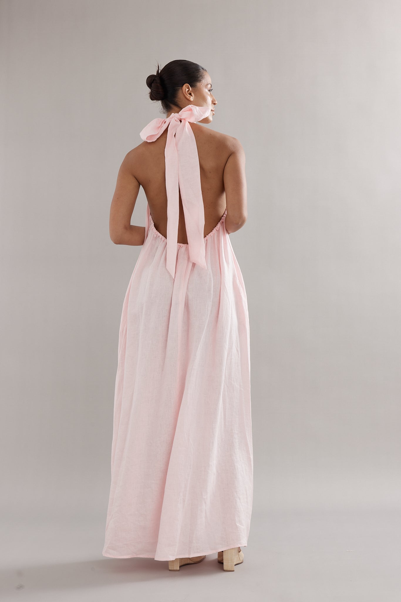 Caitlin Crisp | Bianca Dress - Pink Linen