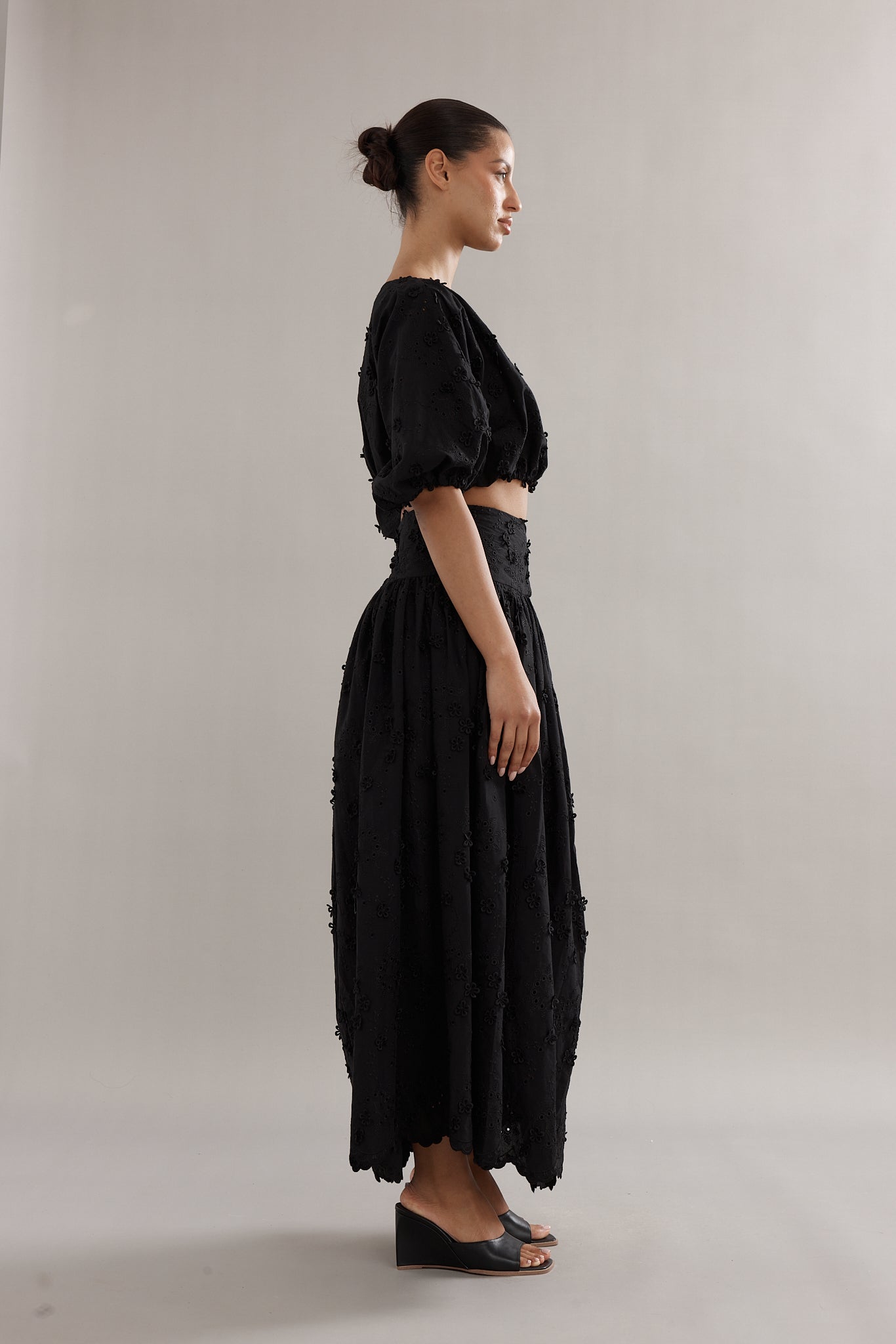 Caitlin Crisp | Coastline Crop - Black Broderie