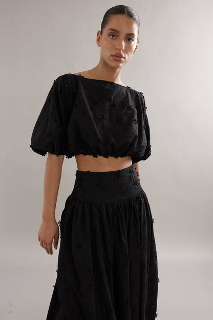 Caitlin Crisp | Capri Skirt - Black Broderie