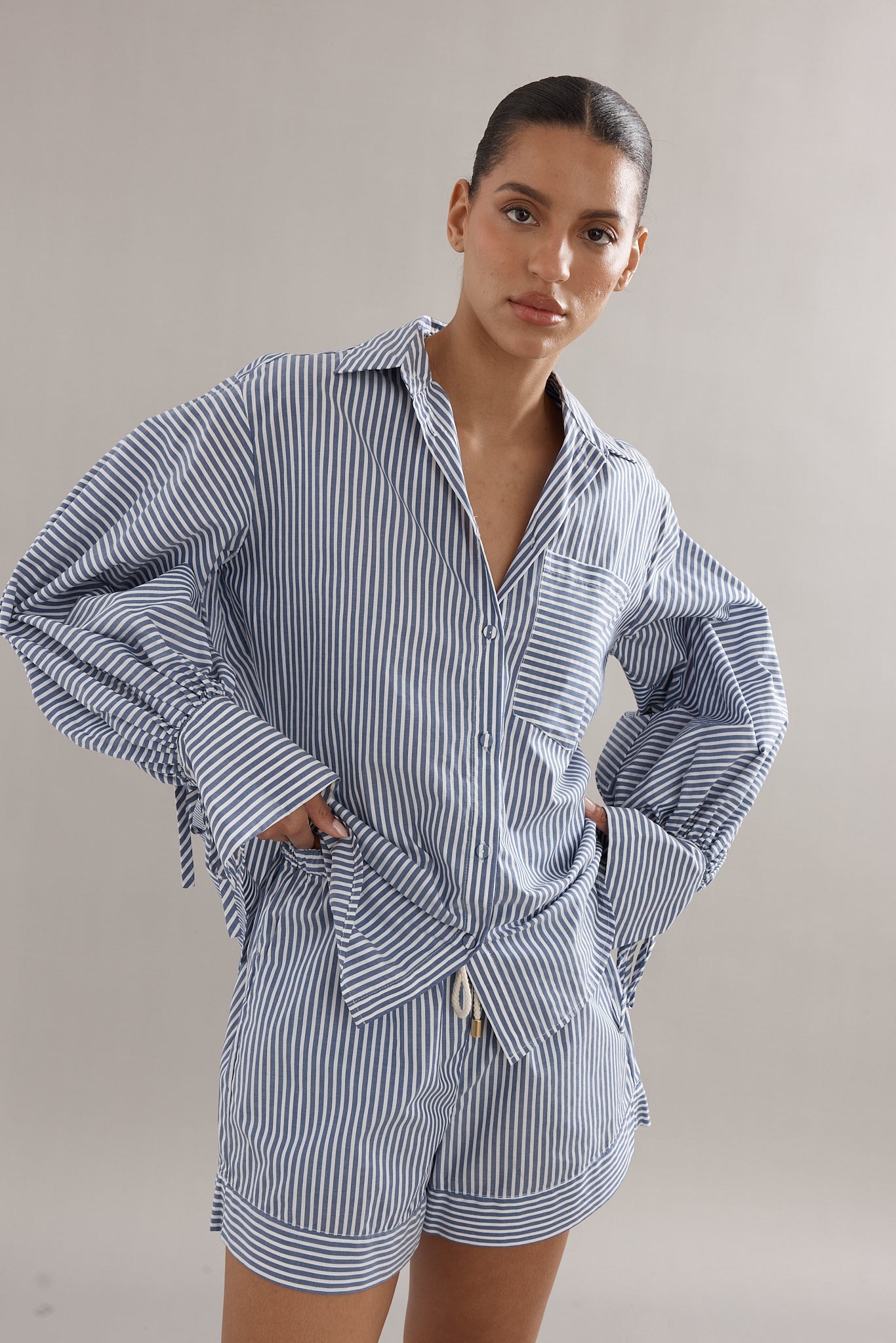 Caitlin Crisp | Juno Shorts - Blue Stripe