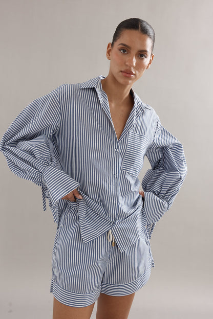 Caitlin Crisp | Juno Shorts - Blue Stripe