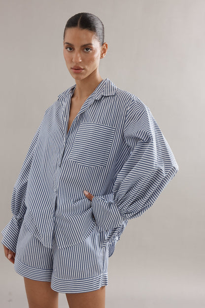 Caitlin Crisp | Juno Shorts - Blue Stripe