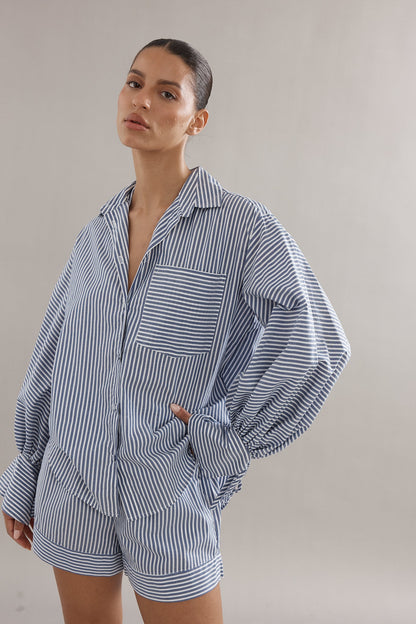 Caitlin Crisp | Juno Shorts - Blue Stripe