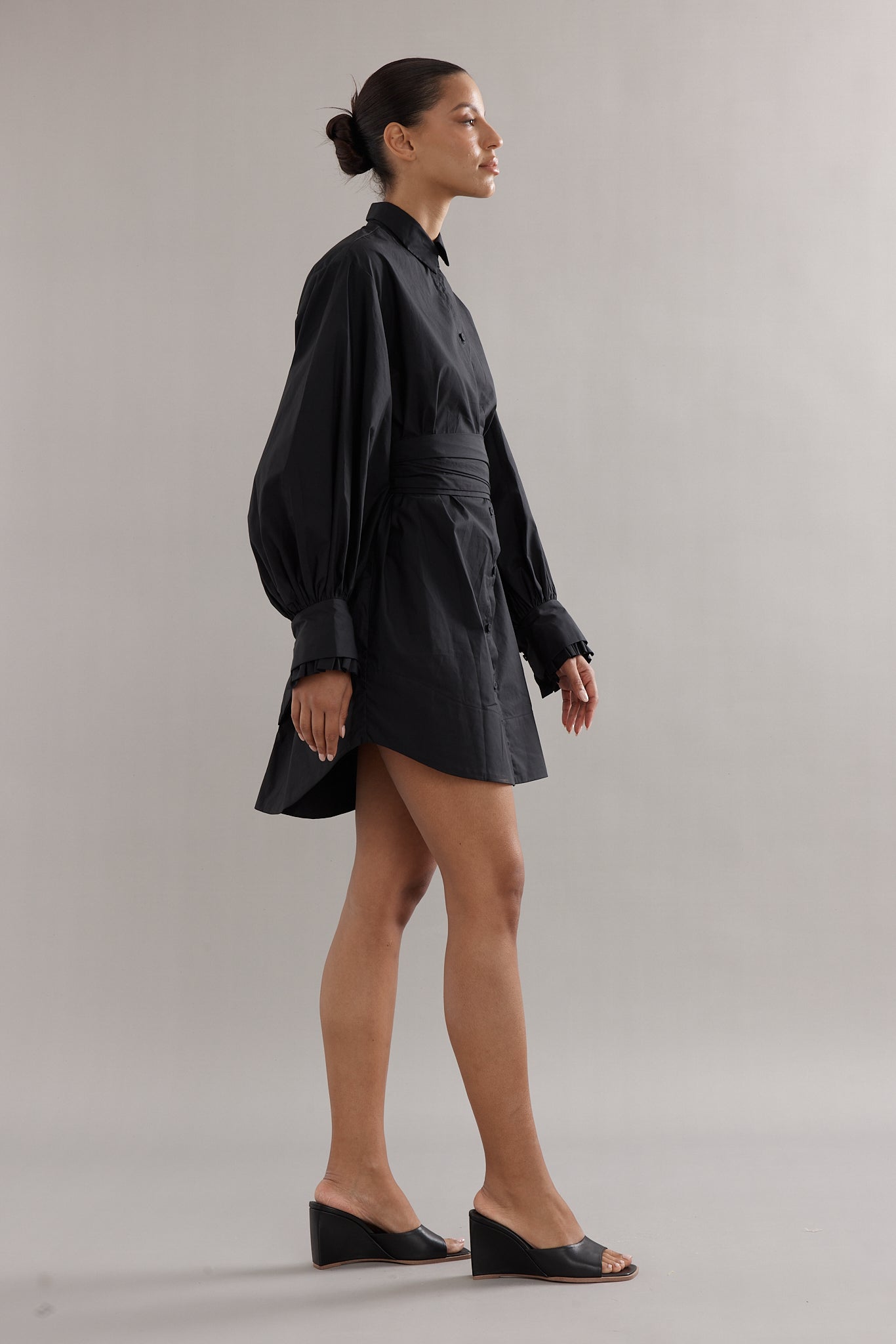 Caitlin Crisp | Mimi Mini - Black Poplin Shirting