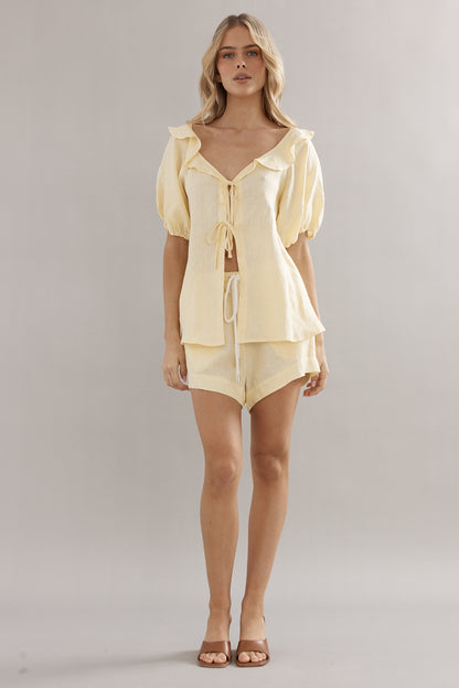 Caitlin Crisp | Little Darling Blouse - Yellow Linen