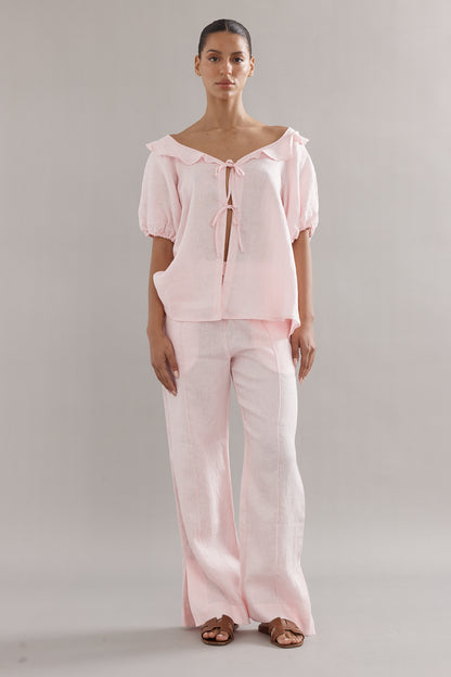 Caitlin Crisp | Little Darling Blouse - Pink Linen