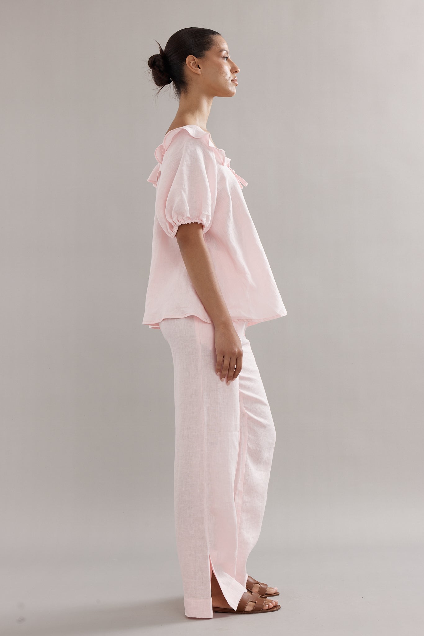 Caitlin Crisp | Little Darling Blouse - Pink Linen