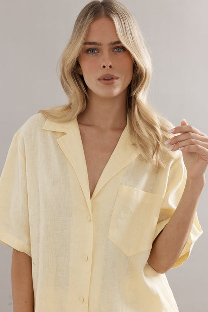 Caitlin Crisp | Ibiza Shirt - Yellow Linen