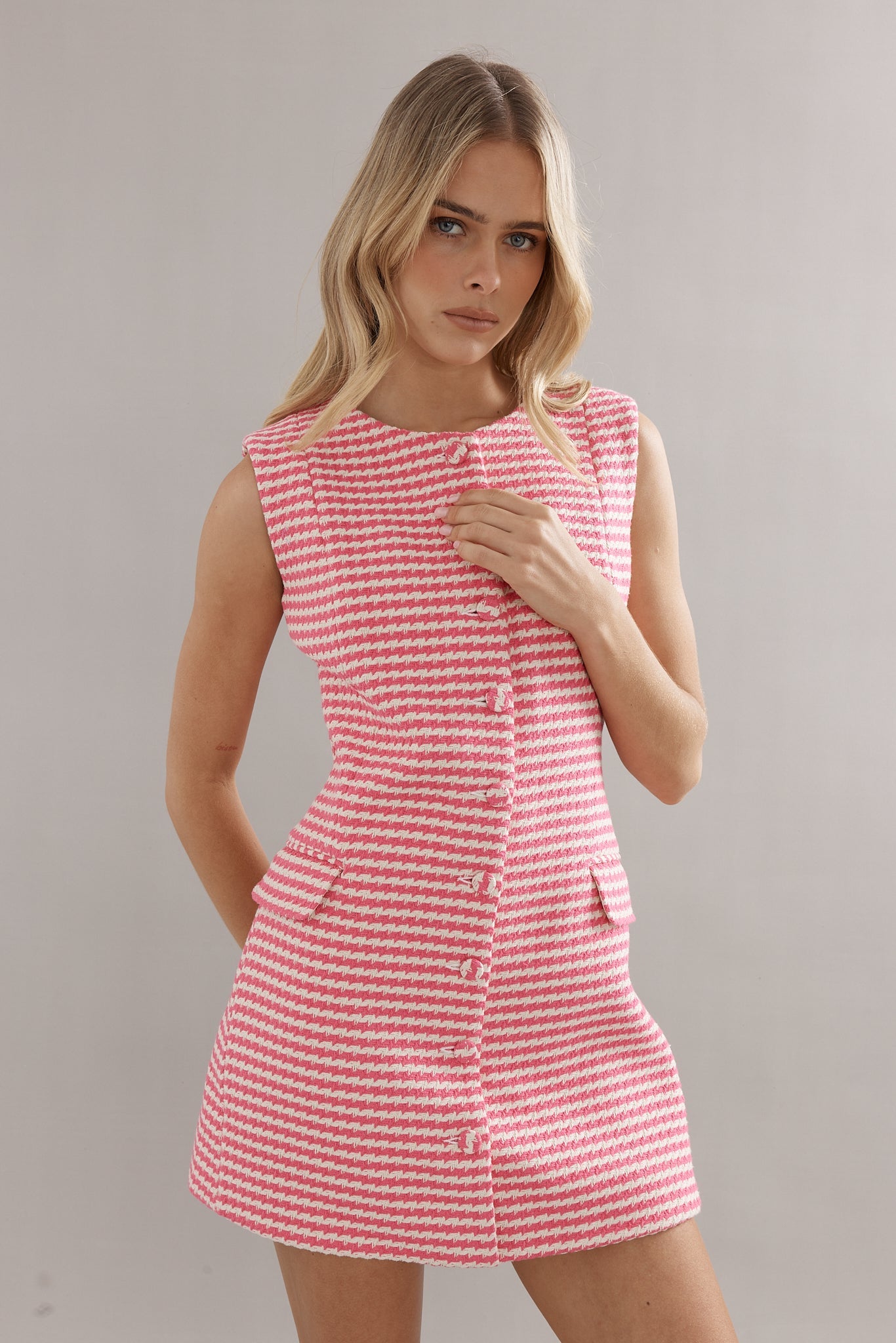 Caitlin Crisp | Manhattan Mini - Pink Houndstooth