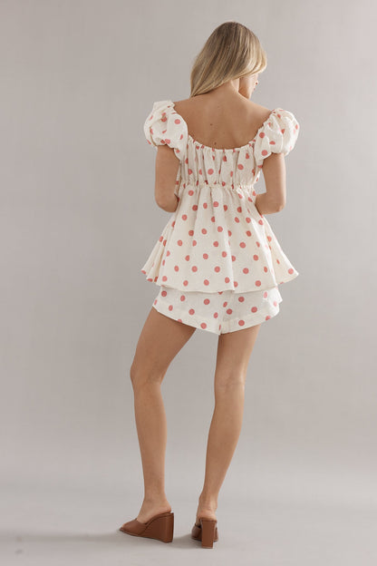 Caitlin Crisp | Juno Short - Pink Spot Linen