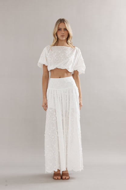 Caitlin Crisp | Coastline Crop - White Broderie