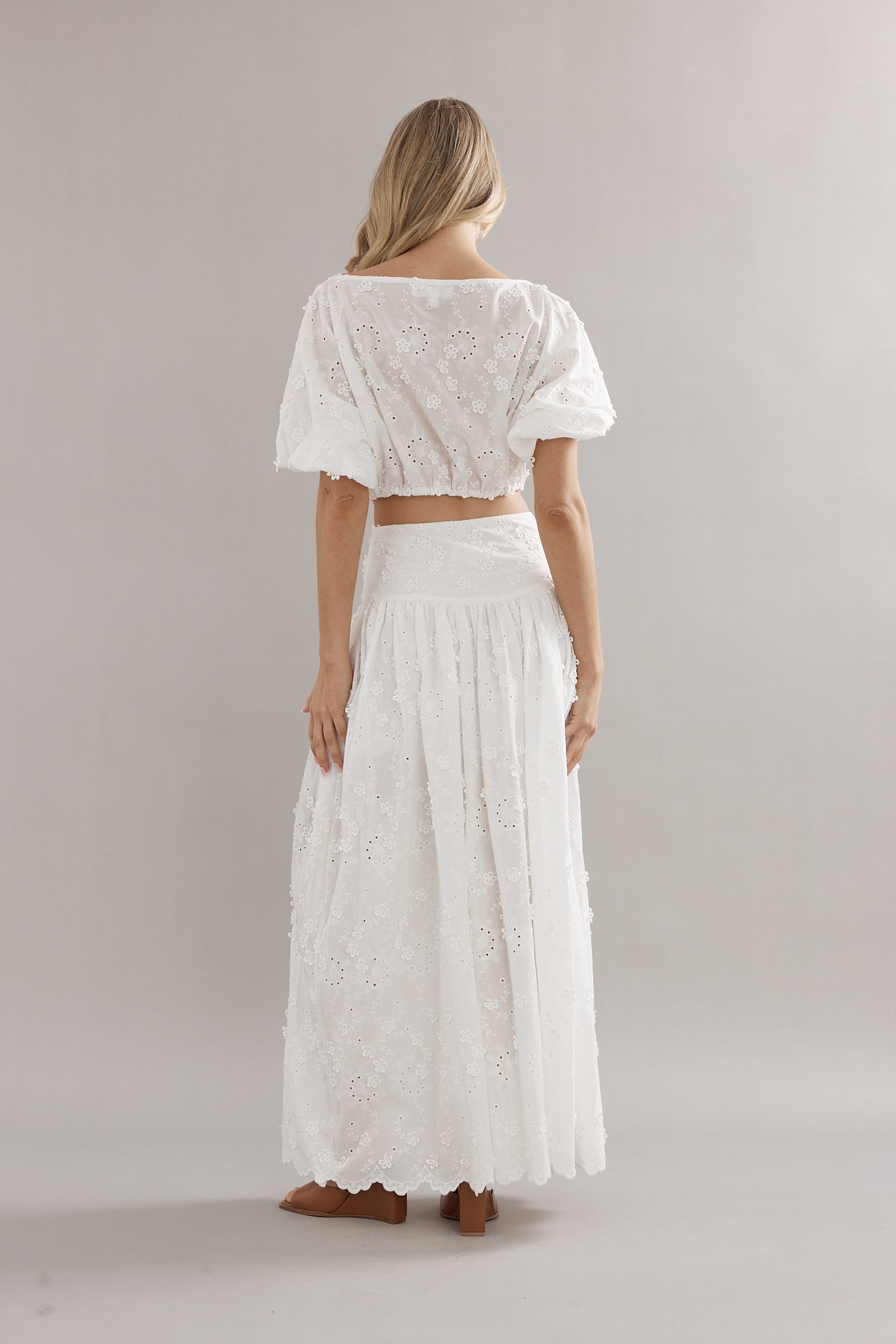 Caitlin Crisp | Capri Skirt - White Broderie