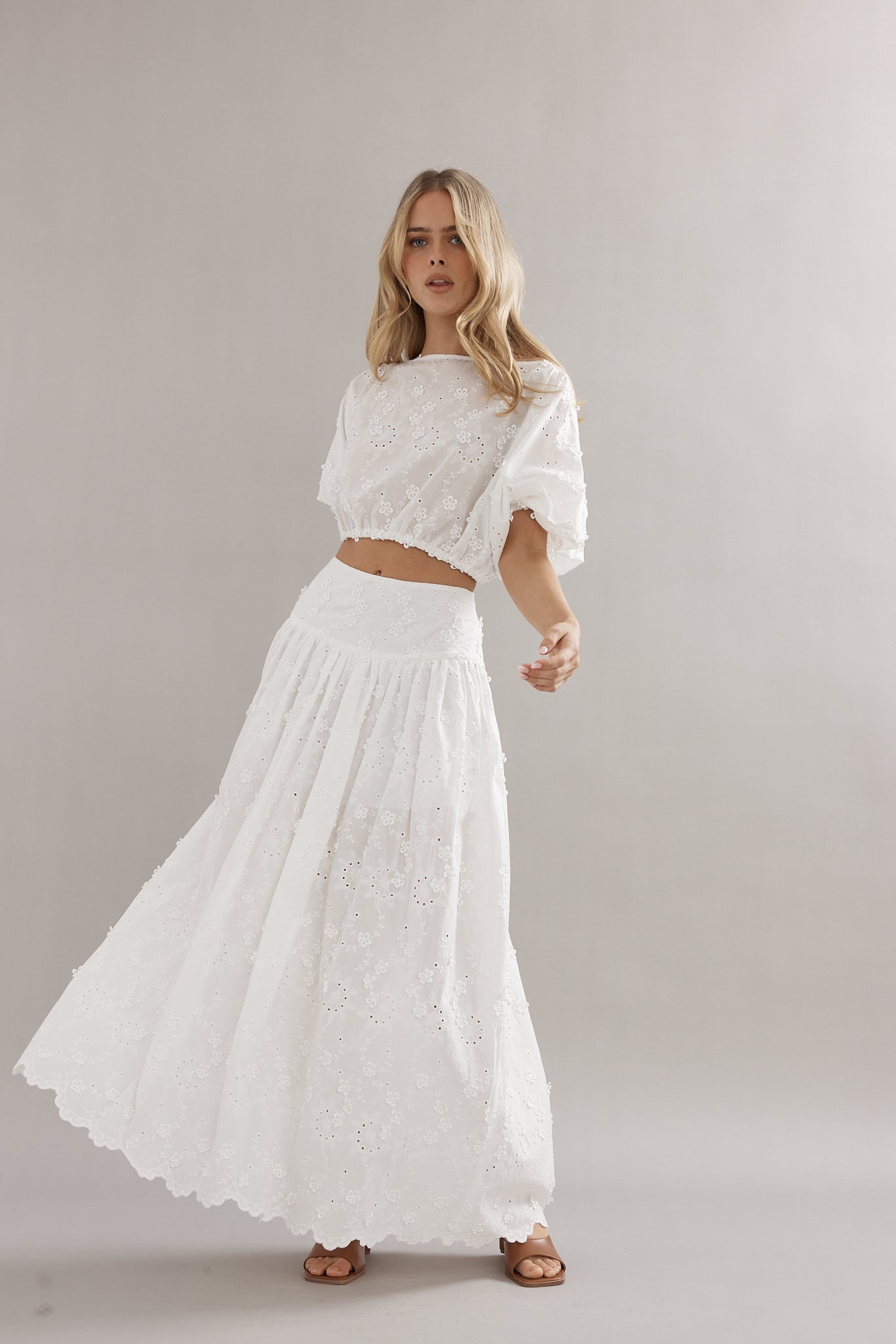 Caitlin Crisp | Capri Skirt - White Broderie