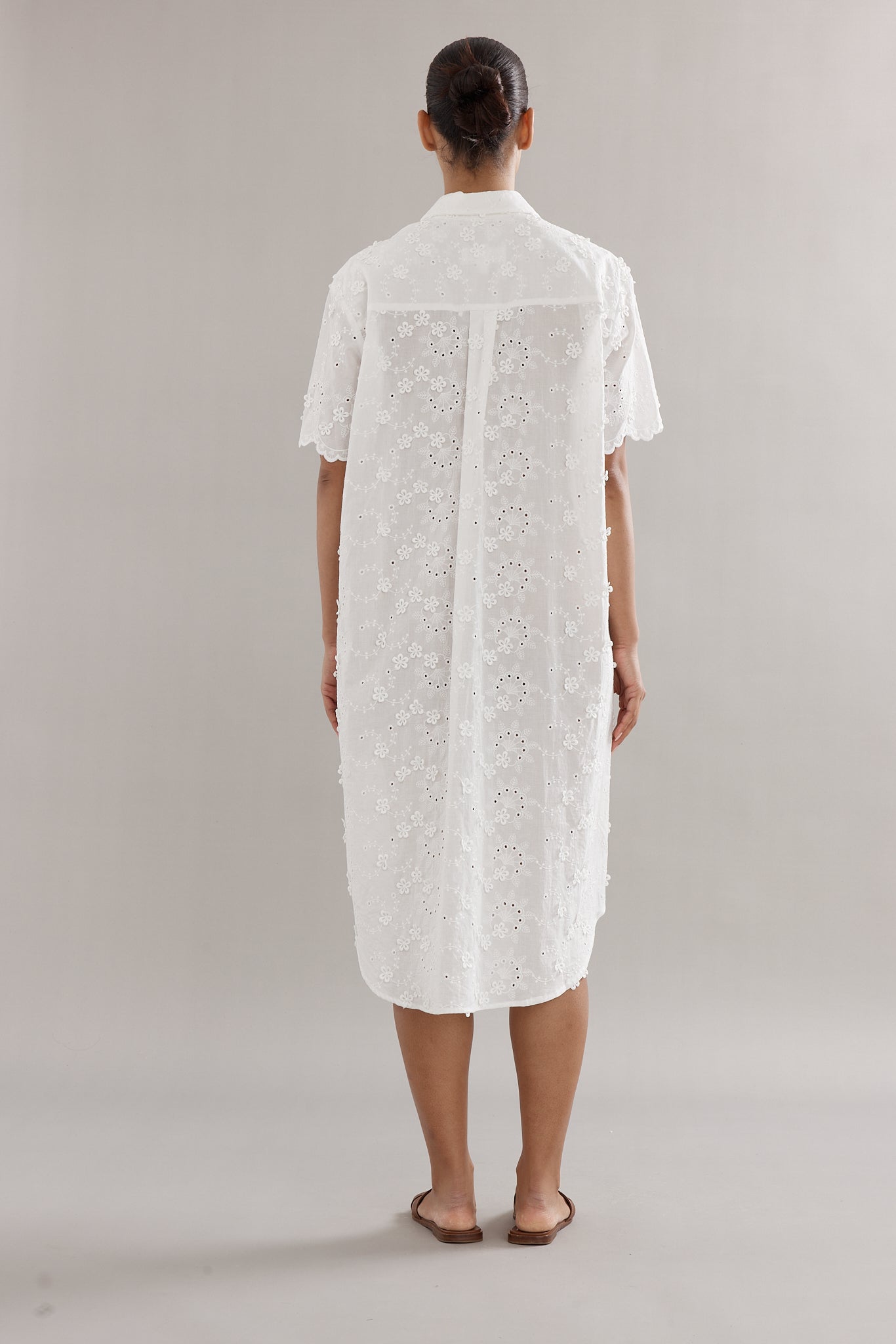 Caitlin Crisp | Mackenzie Shirt Dress - White Broderie