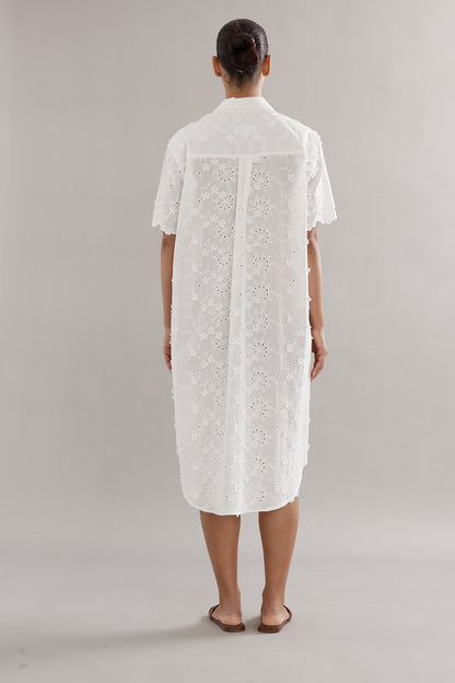 Caitlin Crisp | Mackenzie Shirt Dress - White Broderie