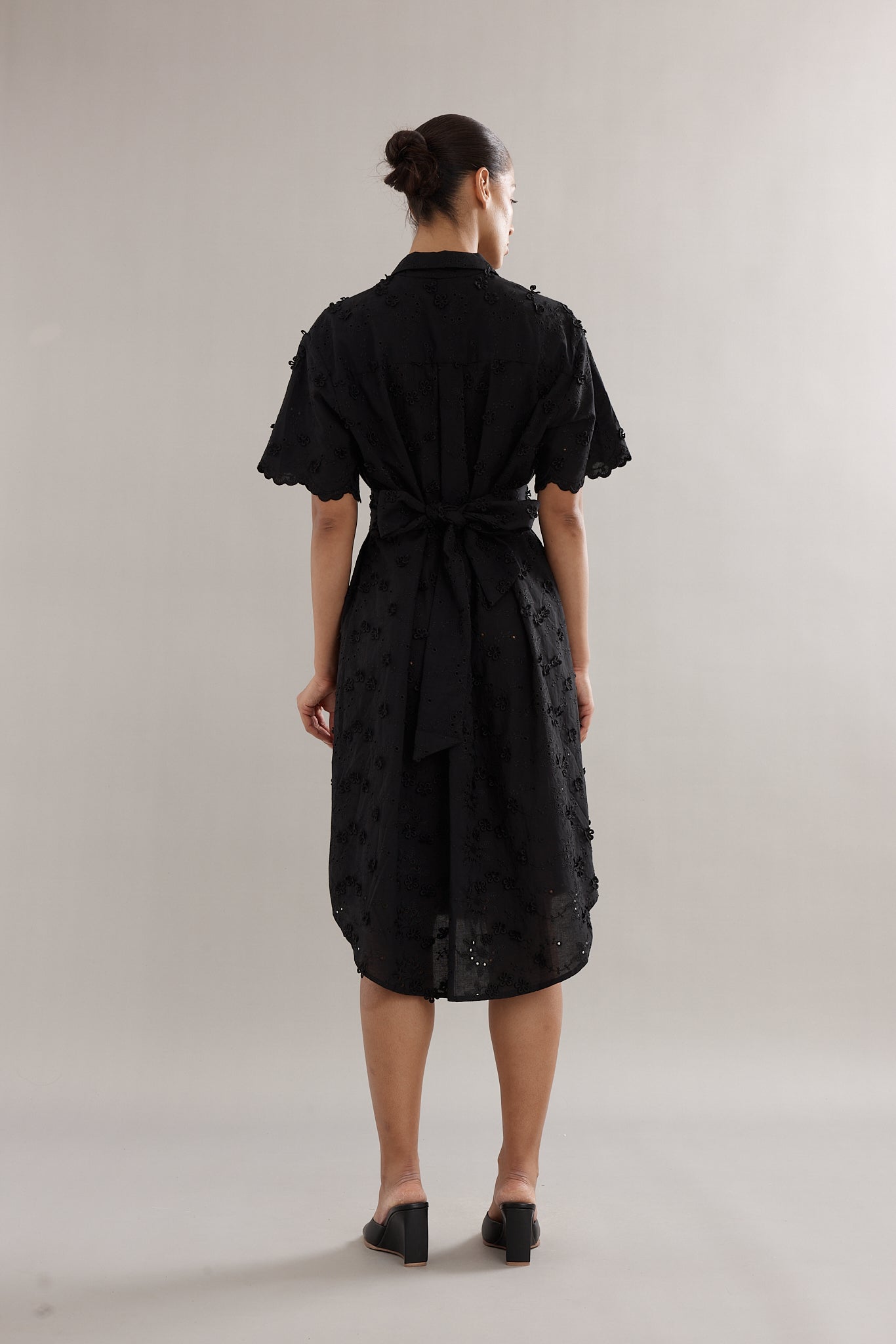 Caitlin Crisp | Mackenzie Shirt Dress - Black Broderie