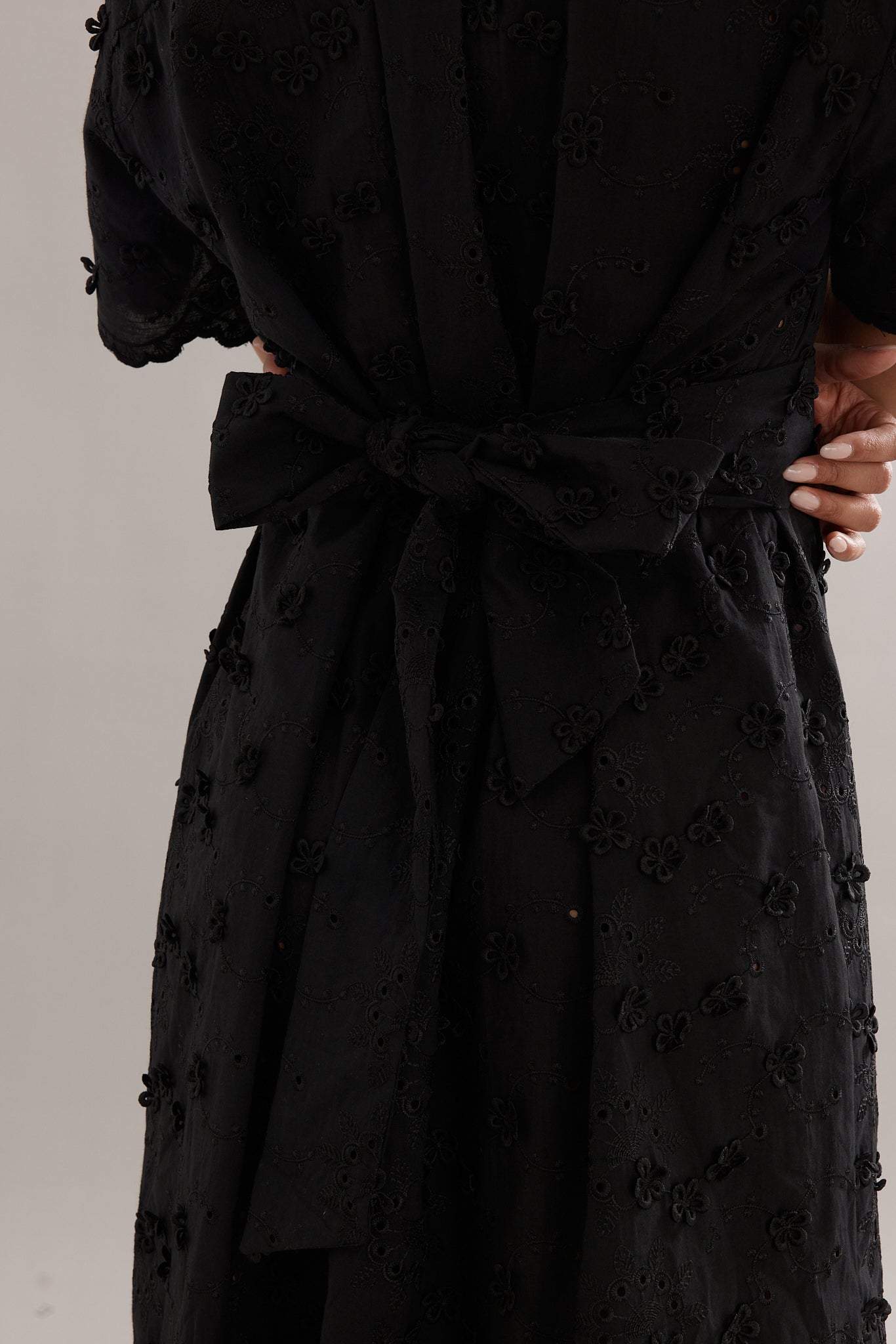 Caitlin Crisp | Mackenzie Shirt Dress - Black Broderie