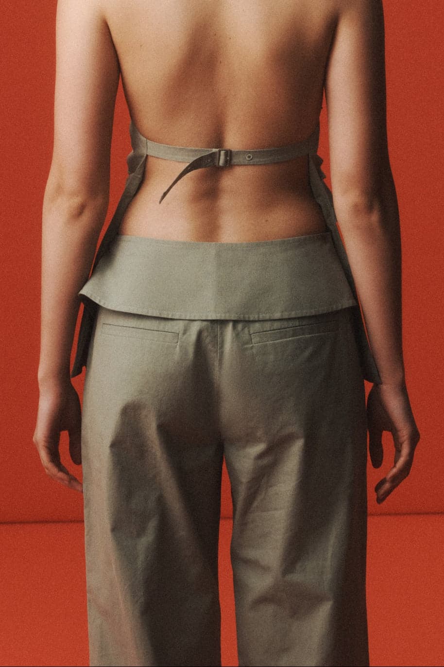 One Of Others | Bea Belted Pant - Moss