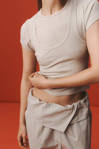 One Of Others | Heath Double Layered Top - Mist