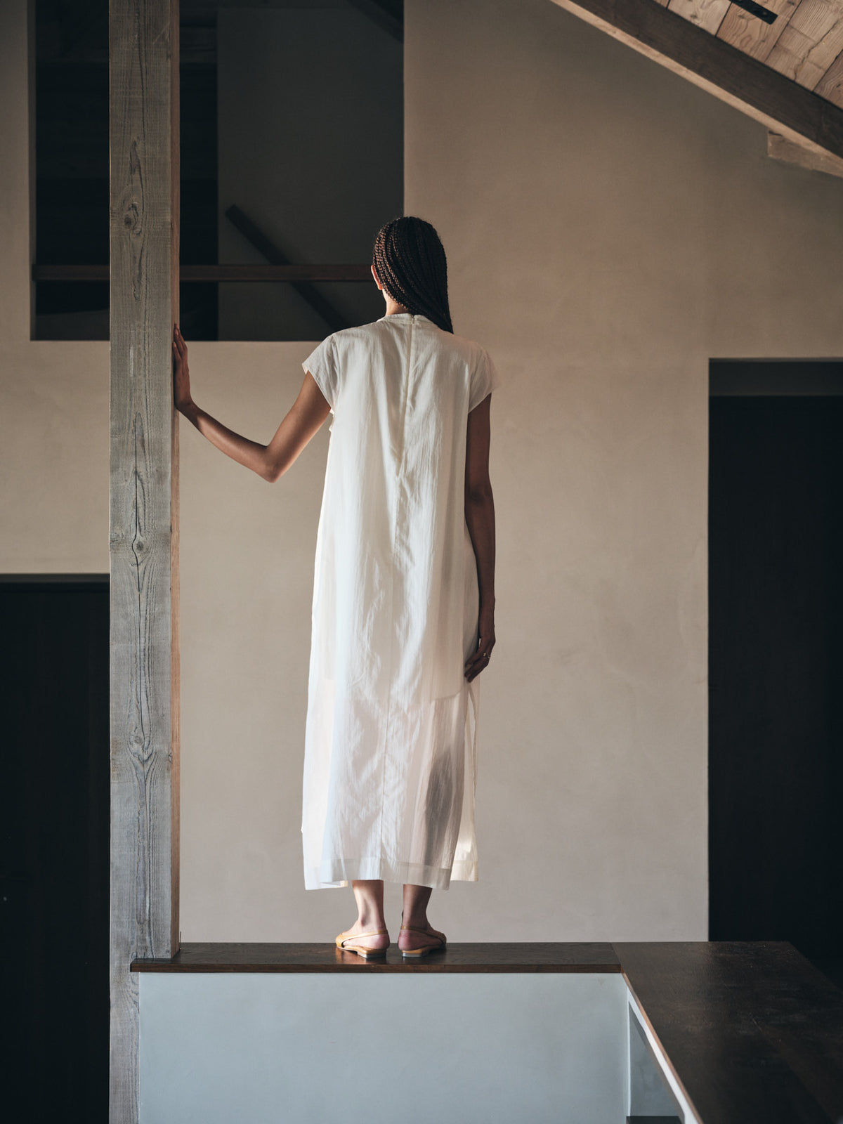 Rabens Saloner | Multi Layer Long Dress - Bone