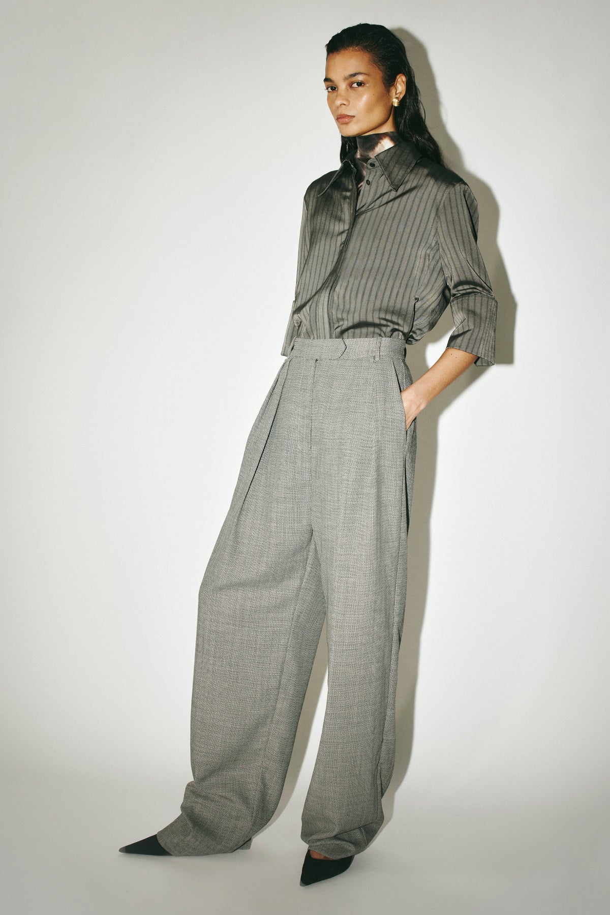 Camilla and Marc | Ren Pant - Charcoal Herringbone