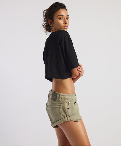 One Teaspoon | Bandit Low Denim Shorts - Super Khaki