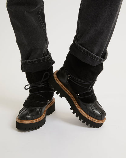 Yves Salomon | Merino Ironed Lamb Shoes - Black
