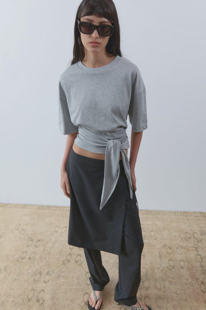 St Agni | Wool Sarong Pants - Dark Graphite