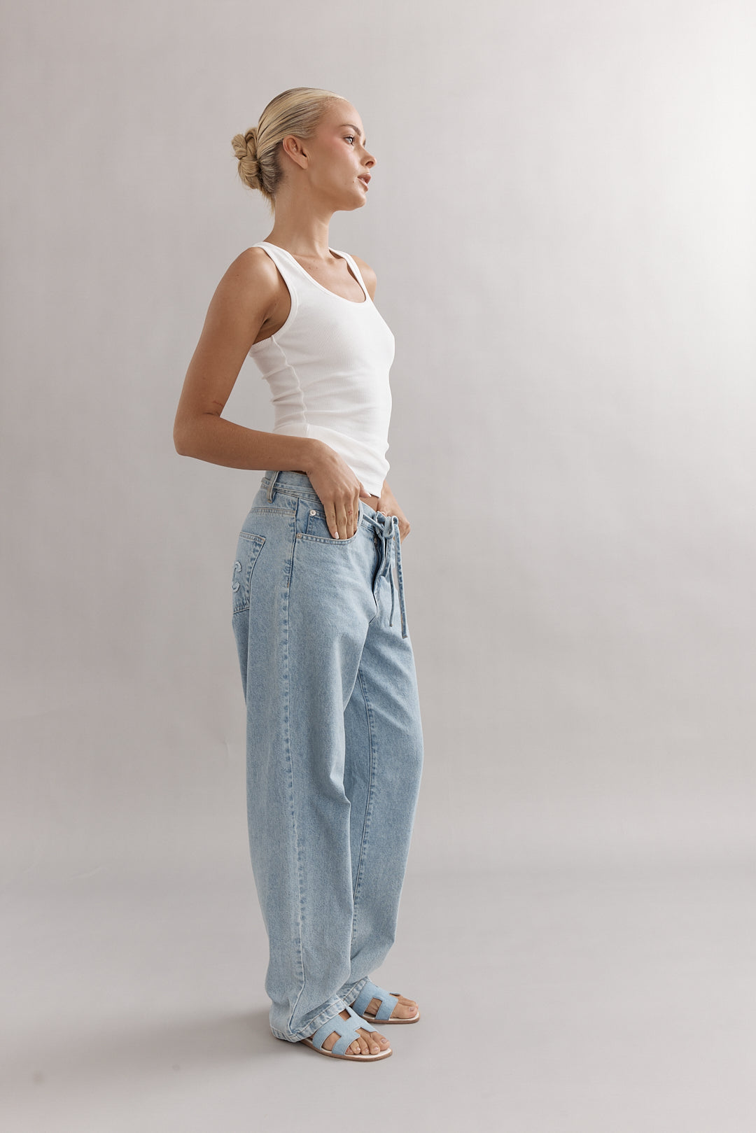 Caitlin Crisp | Low Rise Leo Jean - Light Blue