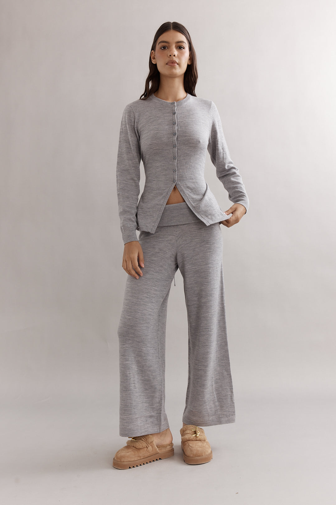 Caitlin Crisp | Ballerina Merino Cardigan - Grey