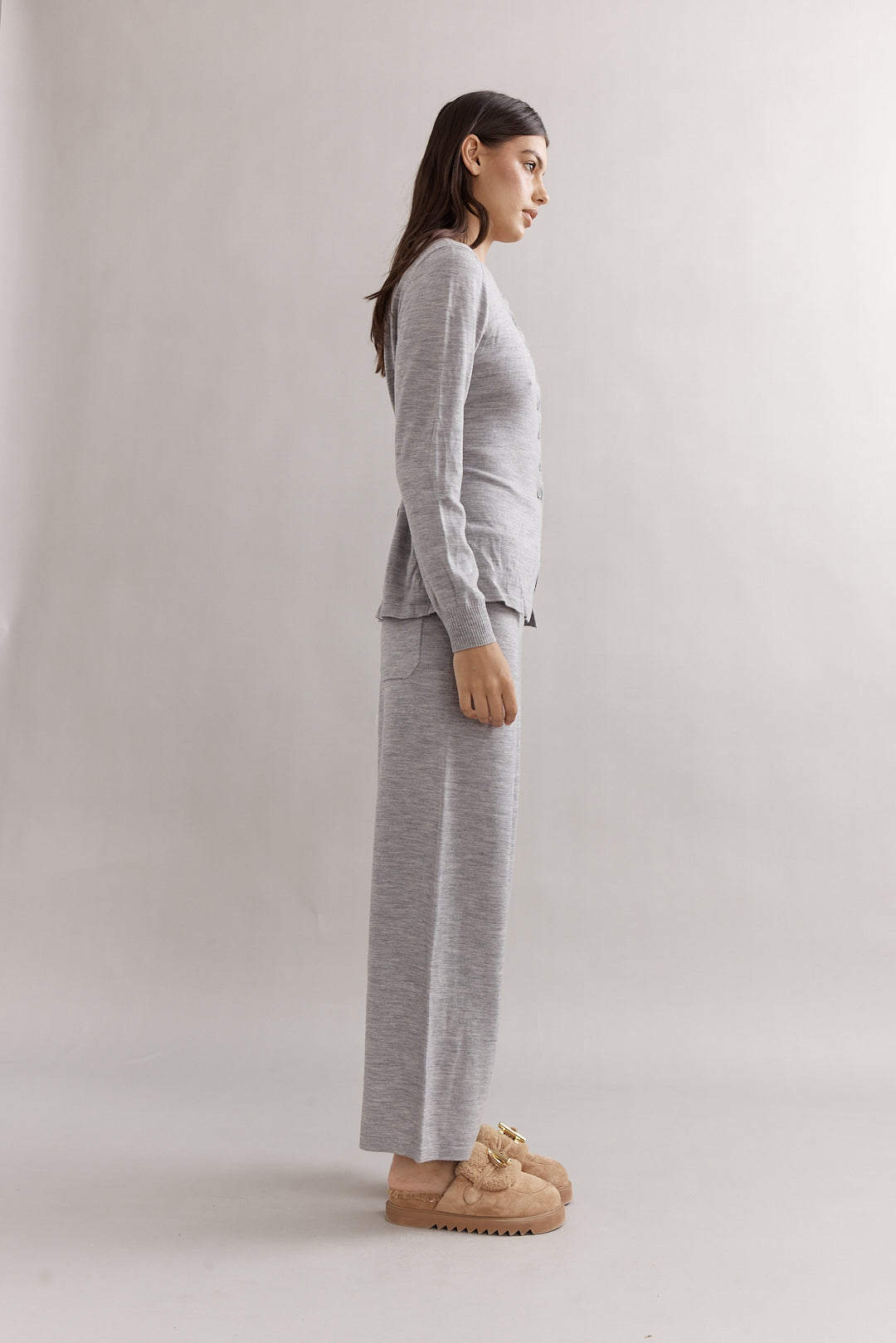 Caitlin Crisp | Ballerina Merino Cardigan - Grey