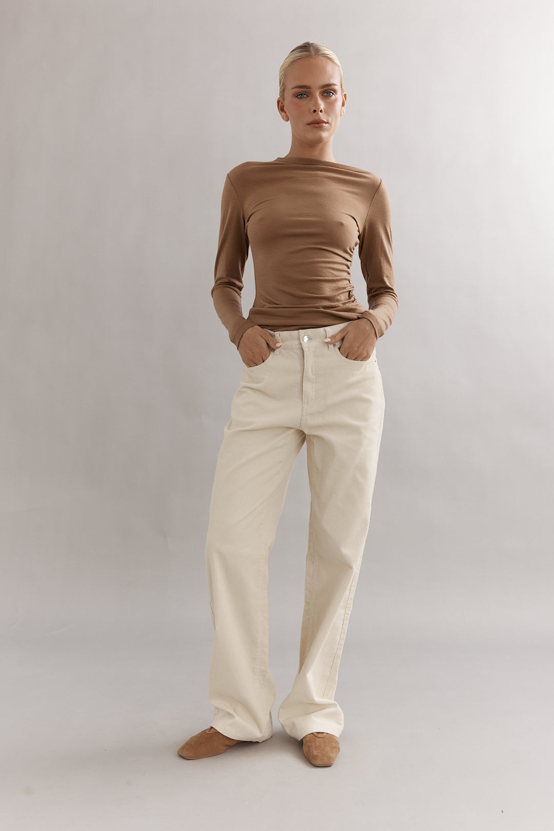 Caitlin Crisp | Harlow Corduroy Pant - Cream
