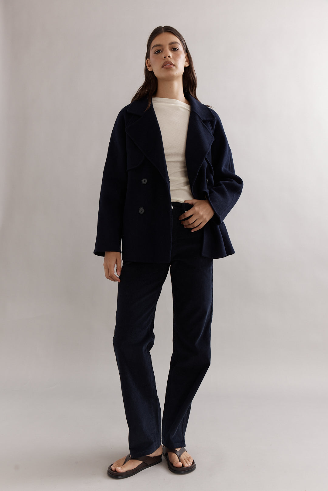 Caitlin Crisp | Teddy Cropped Trench - Navy