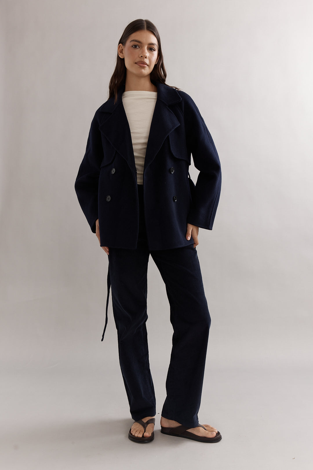 Caitlin Crisp | Teddy Cropped Trench - Navy