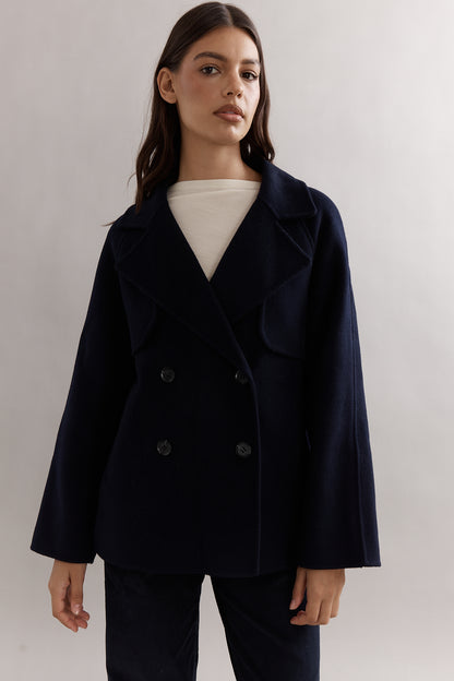 Caitlin Crisp | Teddy Cropped Trench - Navy