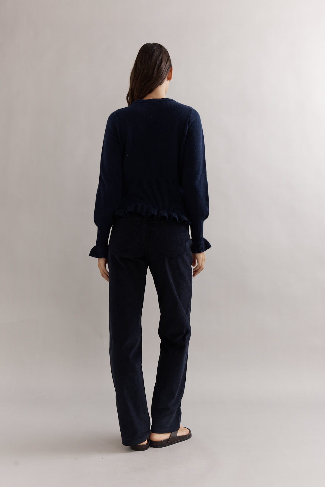 Caitlin Crisp | Frilly Crop Crew - Navy