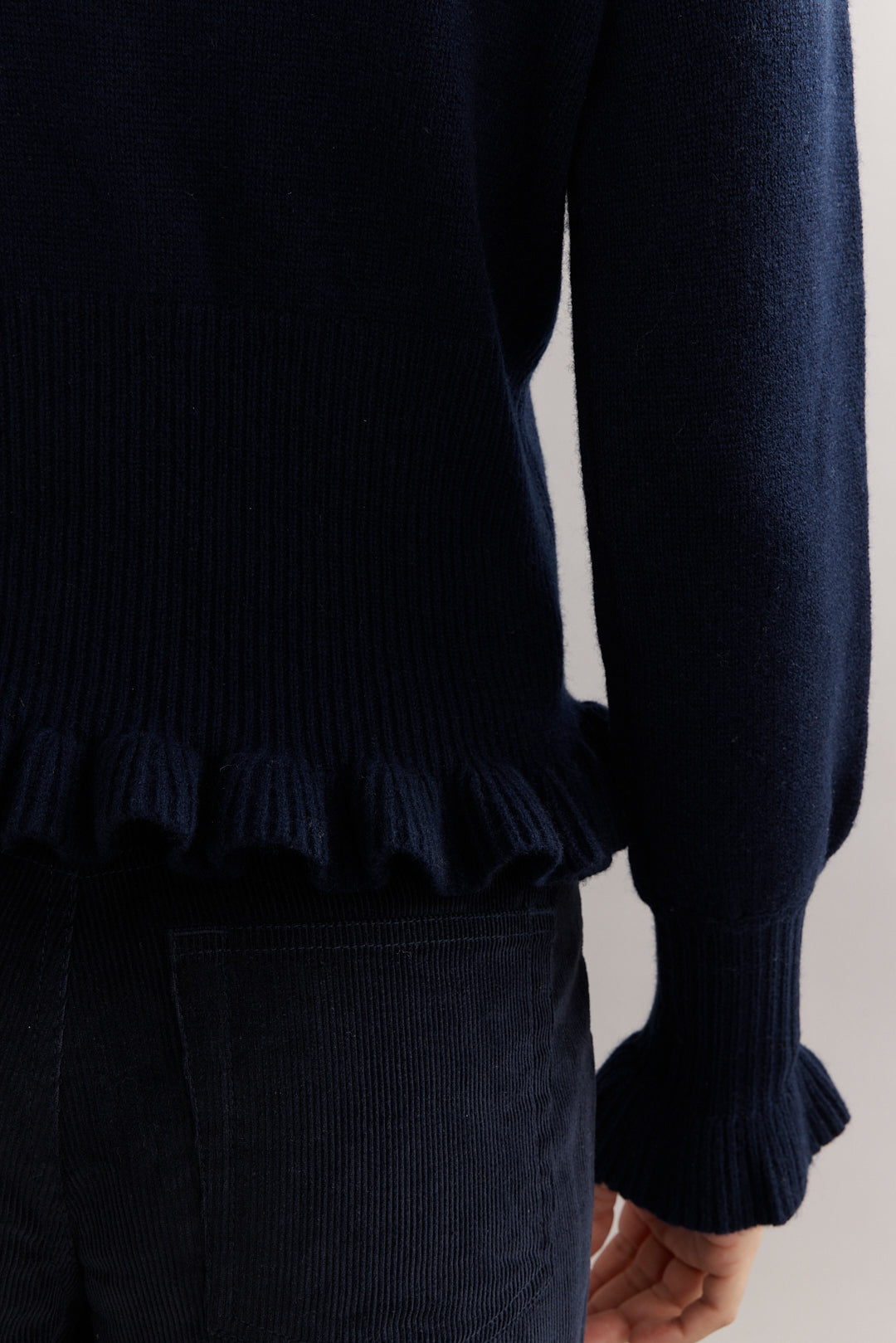 Caitlin Crisp | Frilly Crop Crew - Navy