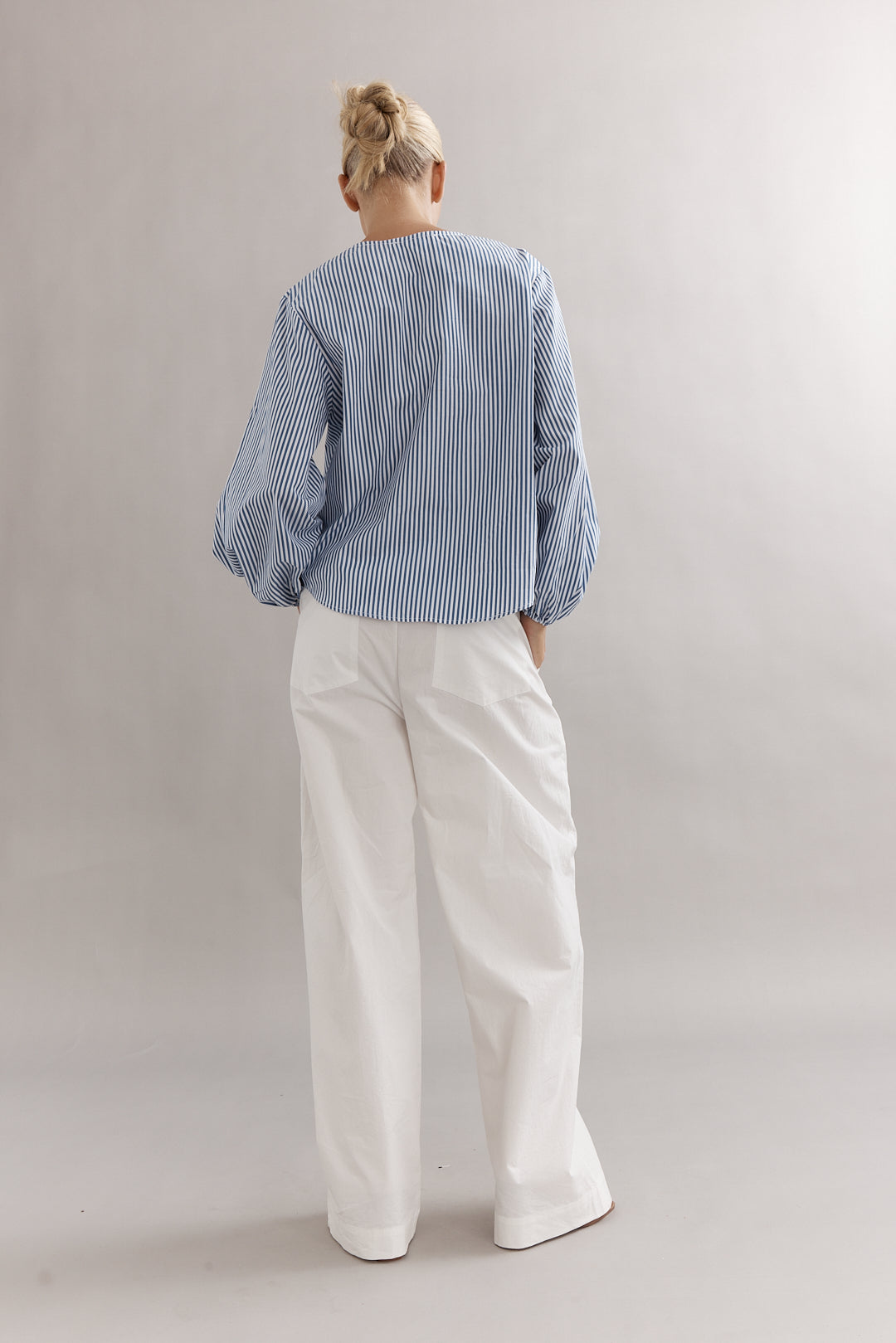 Caitlin Crisp | Drew Blouse - Denim Stripe