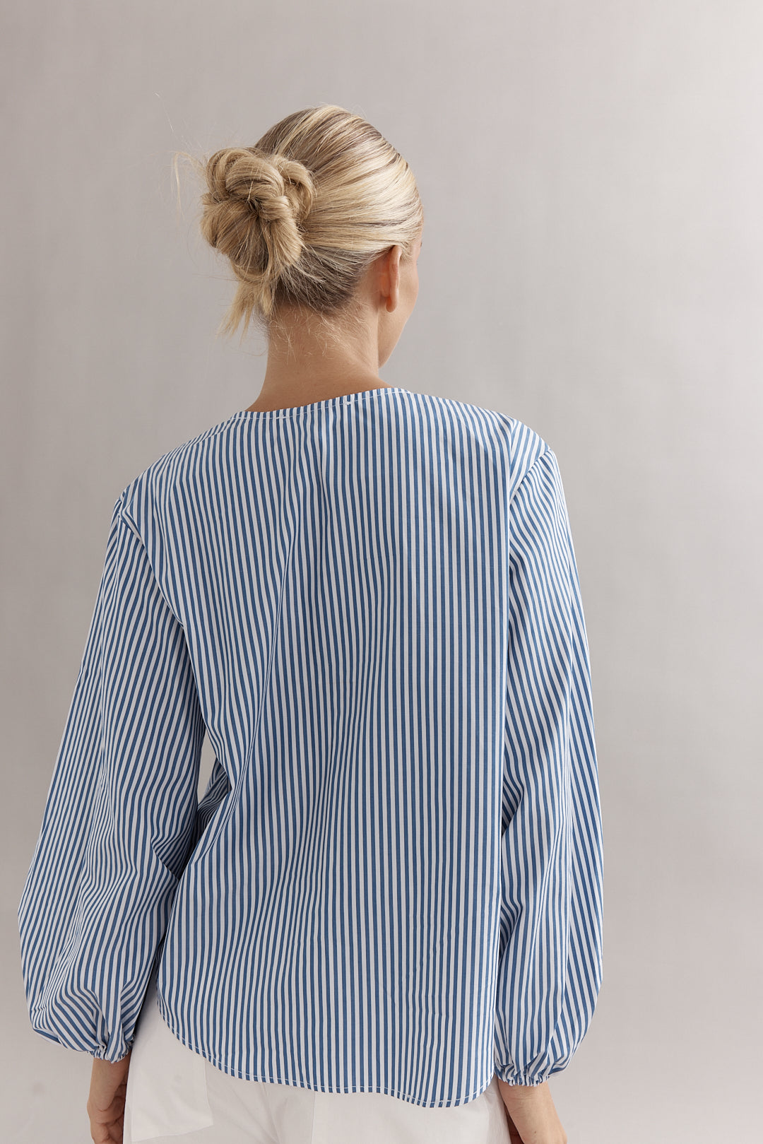 Caitlin Crisp | Drew Blouse - Denim Stripe