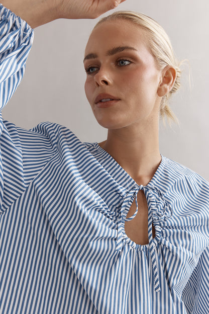 Caitlin Crisp | Drew Blouse - Denim Stripe