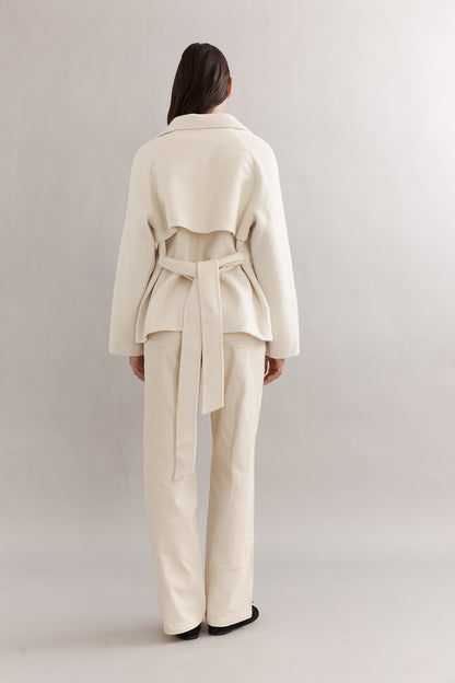 Caitlin Crisp | Teddy Cropped Trench - Ivory