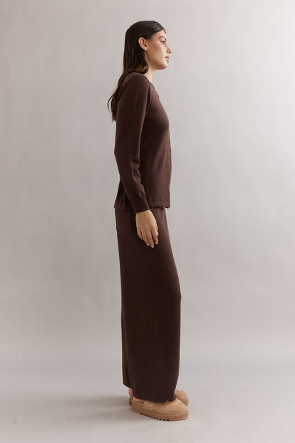 Caitlin Crisp | Angelina Merino Pant - Chocolate