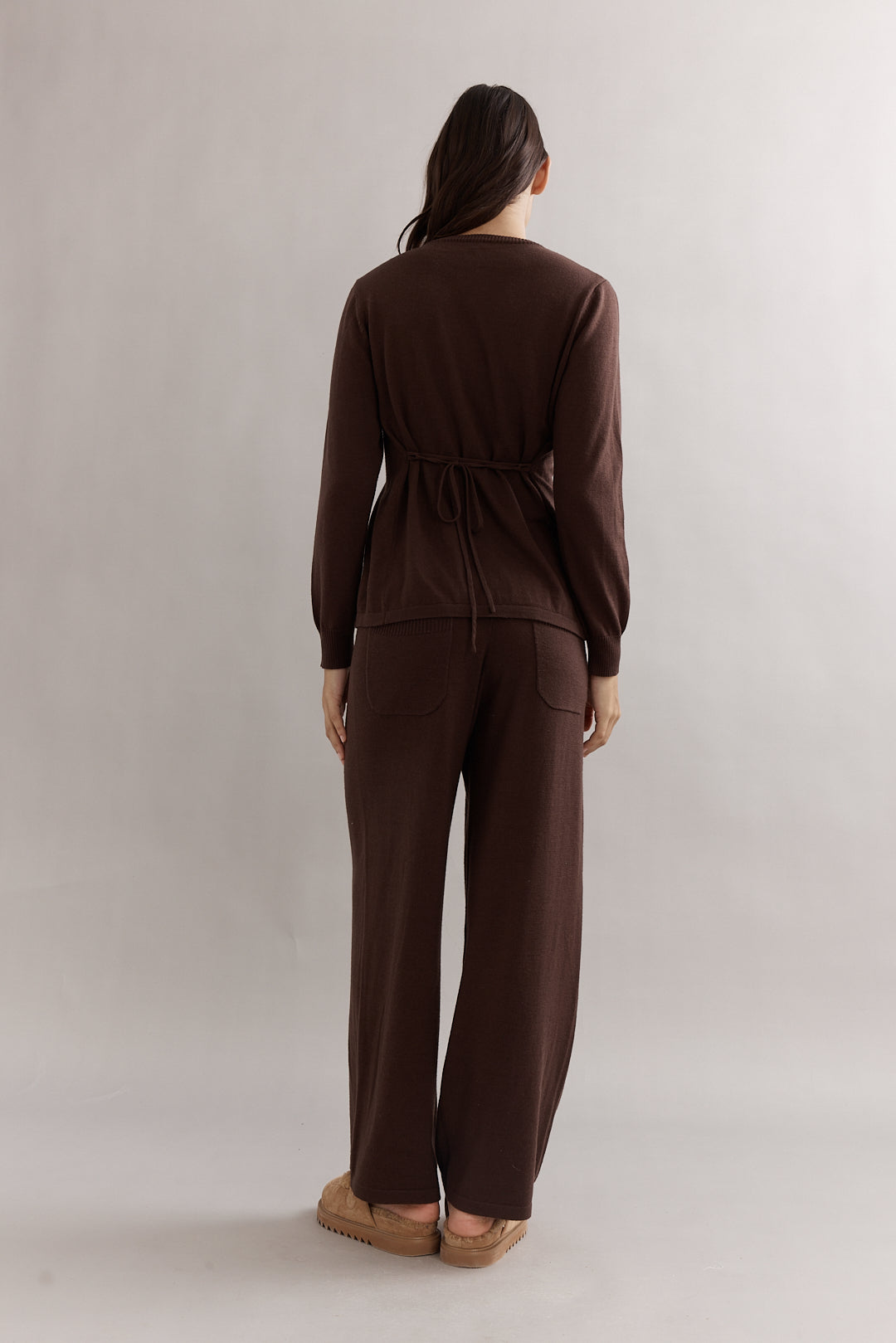 Caitlin Crisp | Ballerina Merino Cardi - Chocolate