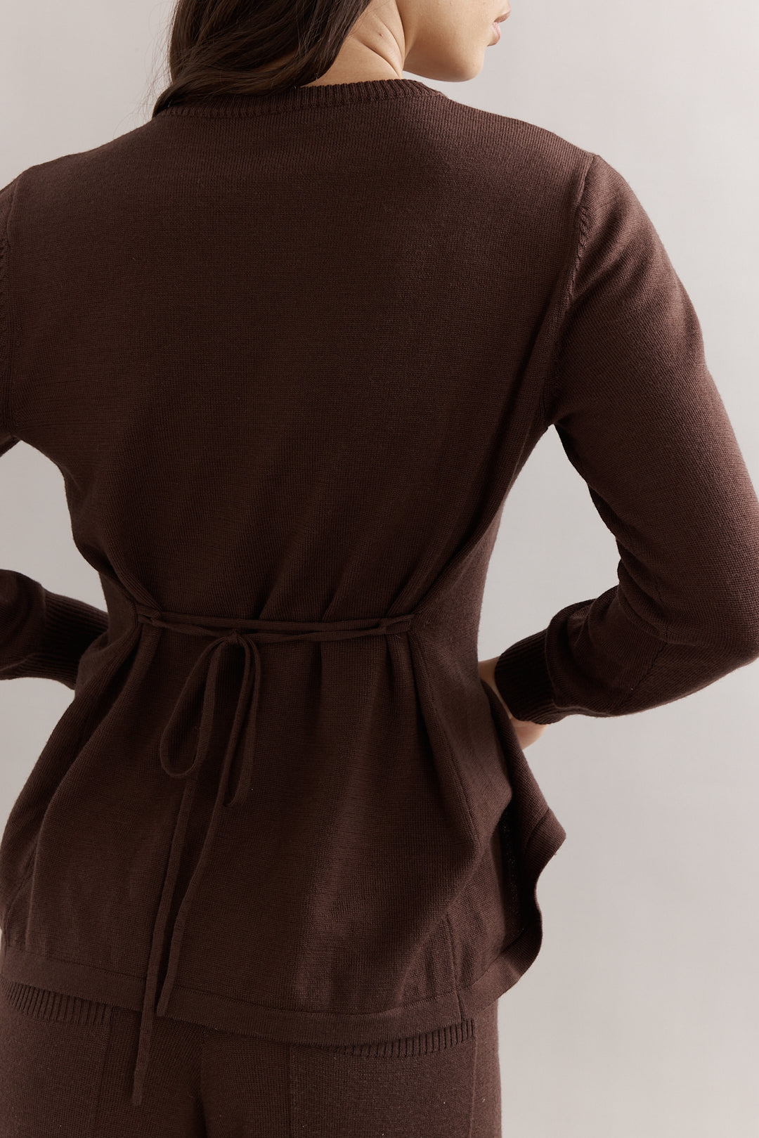 Caitlin Crisp | Ballerina Merino Cardi - Chocolate