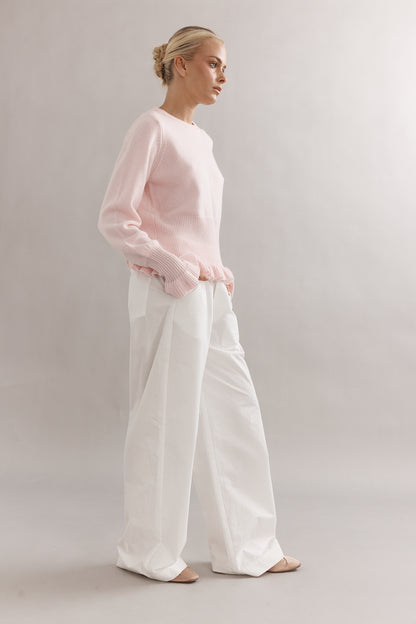 Caitlin Crisp | Frilly Crop Crew - Pink